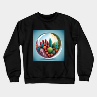 Cactus Garden inside Glass Ball Crewneck Sweatshirt